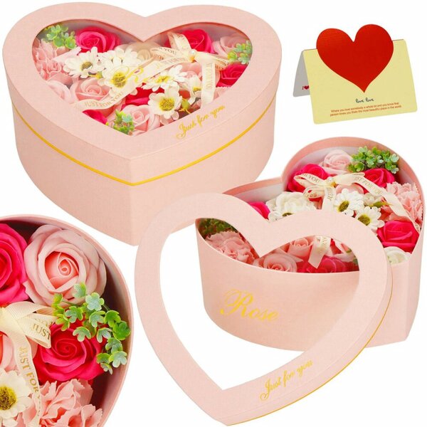 Mýdlové květiny SPRINGOS FLORHEART růžové