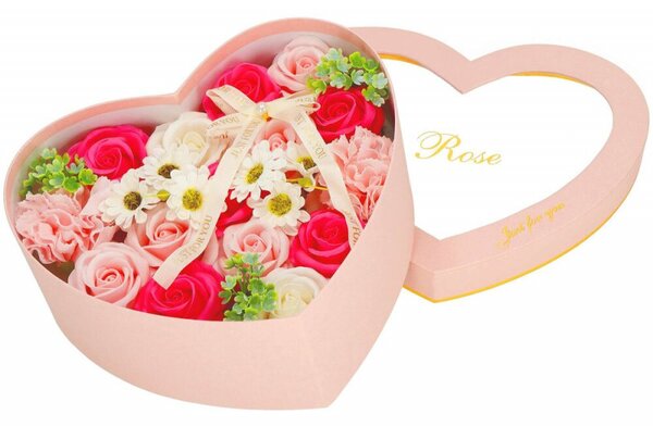 Mýdlové květiny SPRINGOS FLORHEART růžové