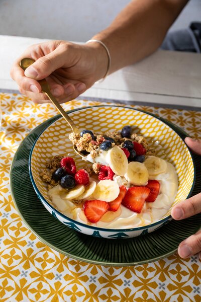 Mikasa Kameninová miska s motivem zelených listů, 21 cm MKPBOWLS28