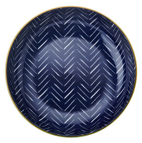 Mikasa Kameninová miska Coupe s indigovým chevron vzorem, 21 cm MKPBOWLS18