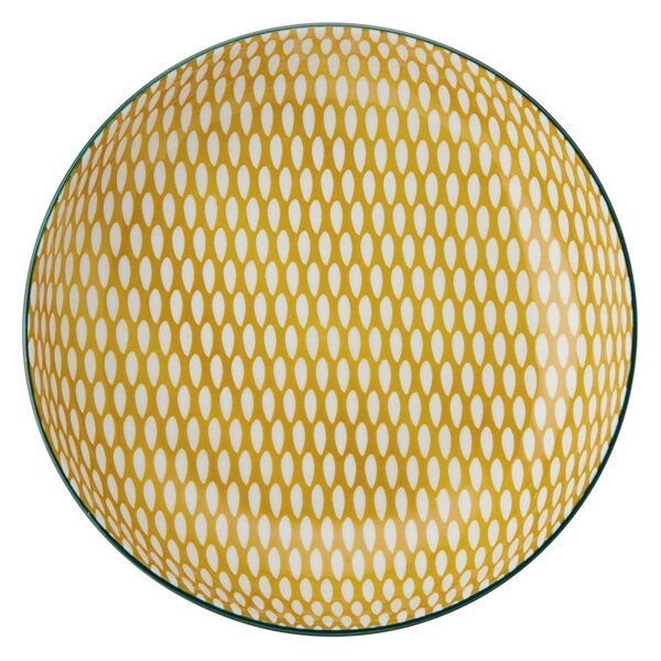 Mikasa Kameninová miska s motivem zelených listů, 21 cm MKPBOWLS28