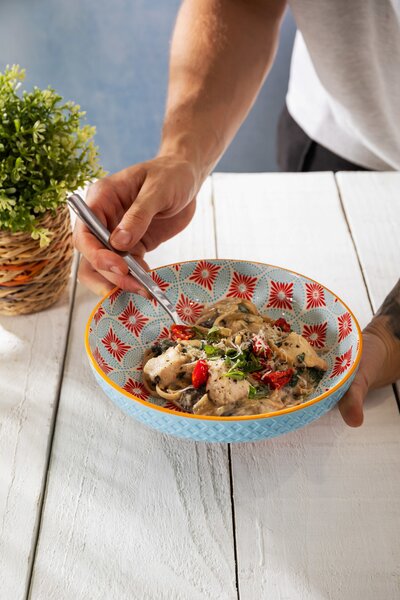 Mikasa Kameninová miska Coupe s modrou mozaikou, 21 cm MKPBOWLS32