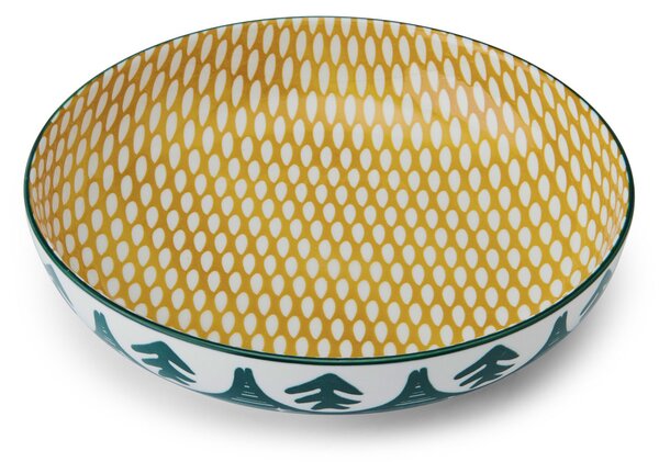 Mikasa Kameninová miska s motivem zelených listů, 21 cm MKPBOWLS28