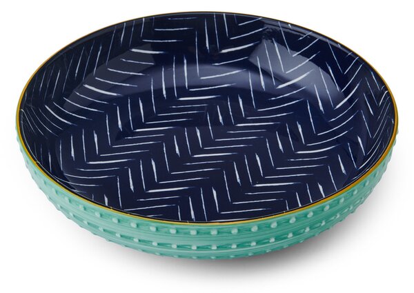 Mikasa Kameninová miska Coupe s indigovým chevron vzorem, 21 cm MKPBOWLS18