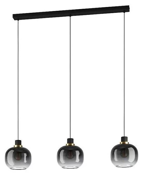 Závěsné stropní svítidlo Eglo Oilella / 3 x E27 / mosaz / černá