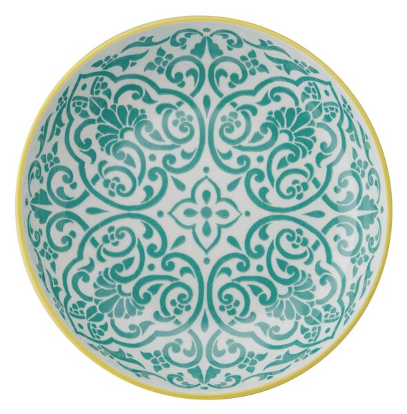 Mikasa Kameninová miska Coupe se žluto-modrým geometrickým vzorem, 21 cm MKPBOWLS41