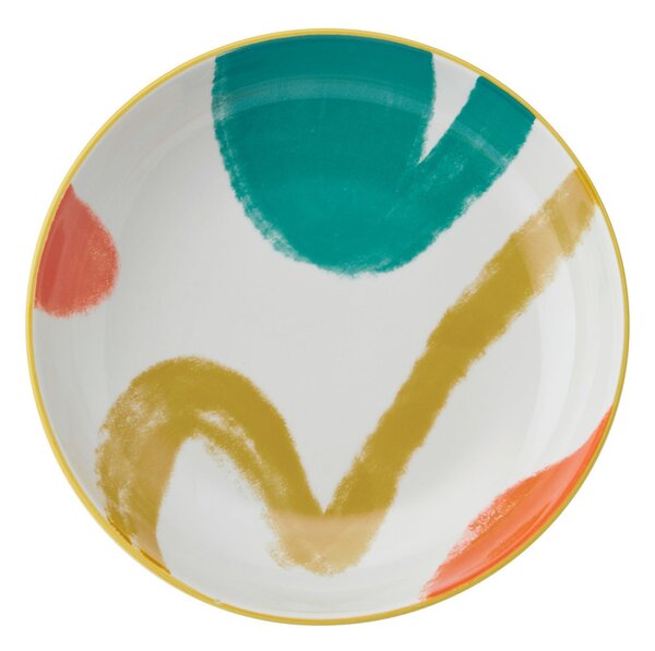 Mikasa Kameninová miska Coupe se žlutým abstraktním vzorem, 21 cm MKPBOWLS40