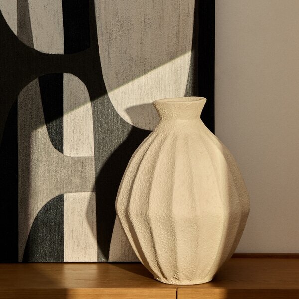 LÉTO -15% Kave Home Béžová váza Arquena 46 cm