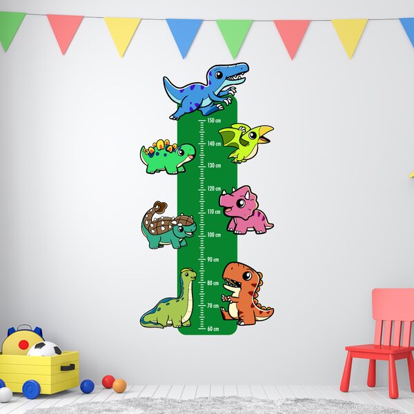 PIPPER. Textilní samolepka na zeď  "Dětský metr - Dinosauři"