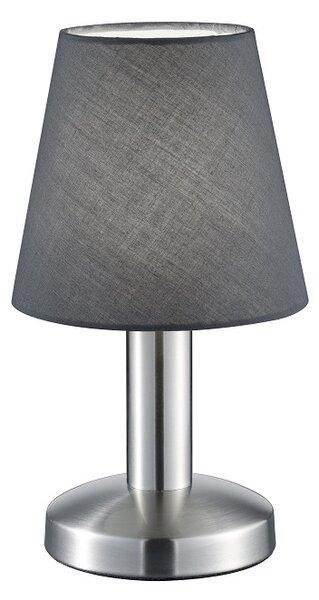 Trio 599700142 MATS II - Dotyková lampička k posteli, šedé stínidlo, 1 x E14 (Stolní lampička s textilním stínidlem, dotykové zapínání )