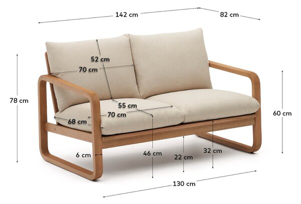 Kave Home Zahradní pohovka Sacaleta 142 cm