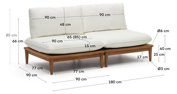 Kave Home Zahradní modulární pohovka Portitxol 180 cm