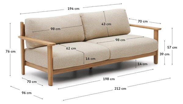 Kave Home Zahradní pohovka Tirant 212 cm
