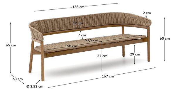Kave Home Zahradní pohovka Arinella 167 cm