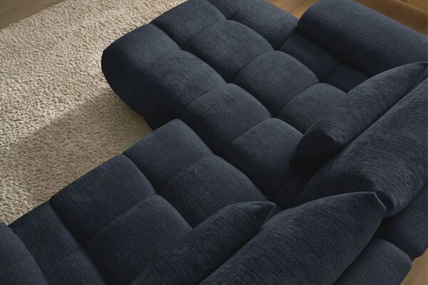 -25 % Dny MOMENTI– Bobochic Paris Tmavě modrá rohová pohovka Ivane 263 cm, levá