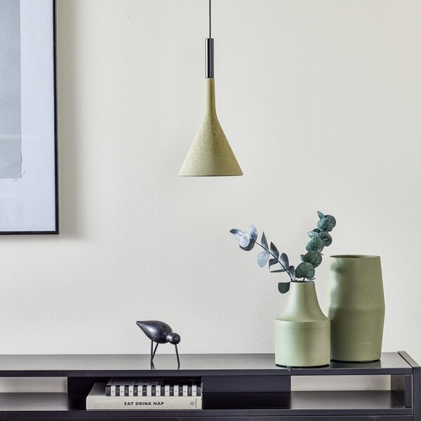 Závěsná svítidlo Foscarini, Aplomb, stmívatelné, Zelená, Kuchyně, Beton, Design