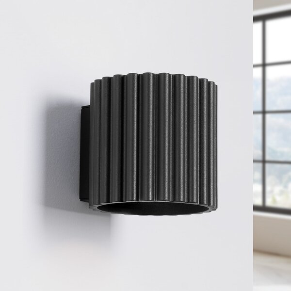 Nástěnná Svítidla SOLLUX LIGHTING, RIBLA, stmívatelné, Černá, Obývací pokoj, Hliník