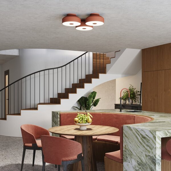 Stropní Lampa SOLLUX LIGHTING, CLARO, stmívatelné, Hnědá / Rezavá, Obývací pokoj, Kov