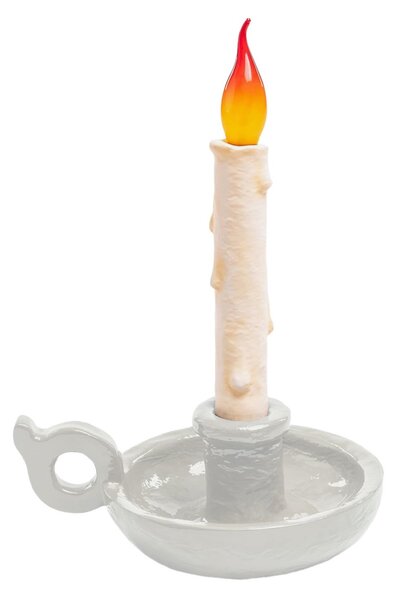 Stolní lampa SELETTI, Grimm Bugia, stmívatelné, Bílá, Obývací pokoj, Plast, Design