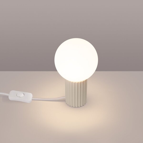 Stolní lampa SOLLUX LIGHTING, ORBI, Béžová, Obývací pokoj, Hliník