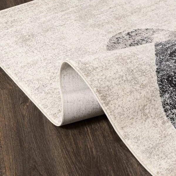 Makro Abra Moderní kusový koberec LUCY NP22D krémový šedý Rozměr: 80x150 cm