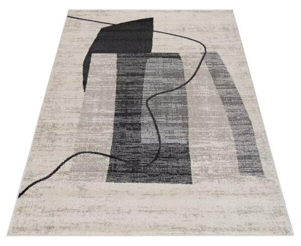 Makro Abra Moderní kusový koberec LUCY NP25D krémový šedý černý Rozměr: 80x150 cm