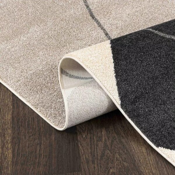 Makro Abra Moderní kusový koberec LUCY NP26A krémový šedý černý Rozměr: 80x150 cm
