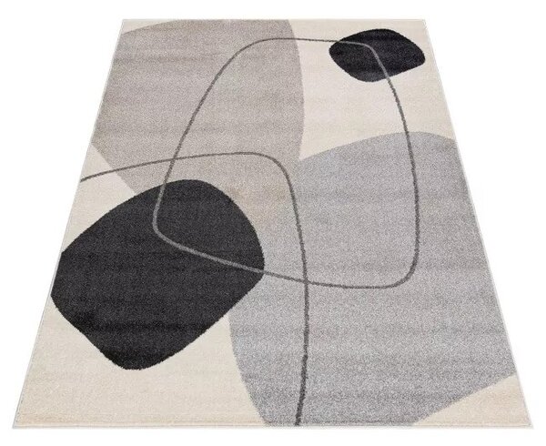 Makro Abra Moderní kusový koberec LUCY NP26A krémový šedý černý Rozměr: 80x150 cm