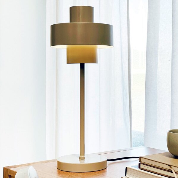 Stolní lampa Dyberg Larsen, Stoke, Šedá, Obývací pokoj, Kov, Design