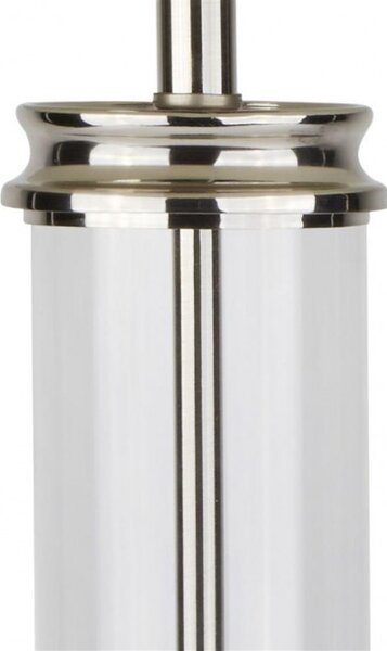 Searchlight EU5142SS Stylová stojanová lampa PEDESTAL SATIN + čiré sklo
