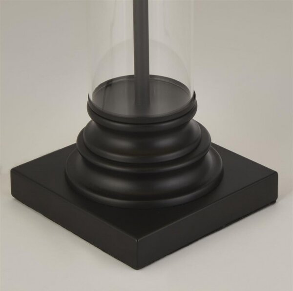 Searchlight EU5141BK Stylová stolní lampa PEDESTAL černá + čiré sklo