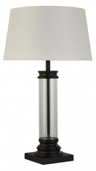 Searchlight EU5141BK Stylová stolní lampa PEDESTAL černá + čiré sklo