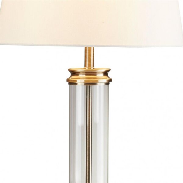 Searchlight EU5141AB Stylová stolní lampa PEDESTAL PATINA + čiré sklo