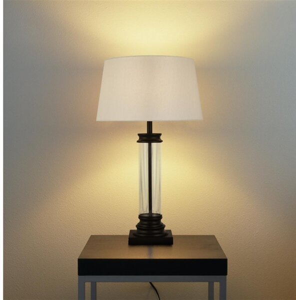 Searchlight EU5141BK Stylová stolní lampa PEDESTAL černá + čiré sklo