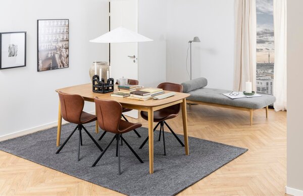 Scandi Koňakově hnědá koženková jídelní židle Matylda