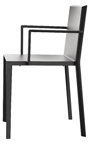 VONDOM Černá plastová jídelní židle QUARTZ s područkami