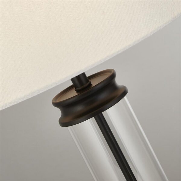 Searchlight EU5141BK Stylová stolní lampa PEDESTAL černá + čiré sklo