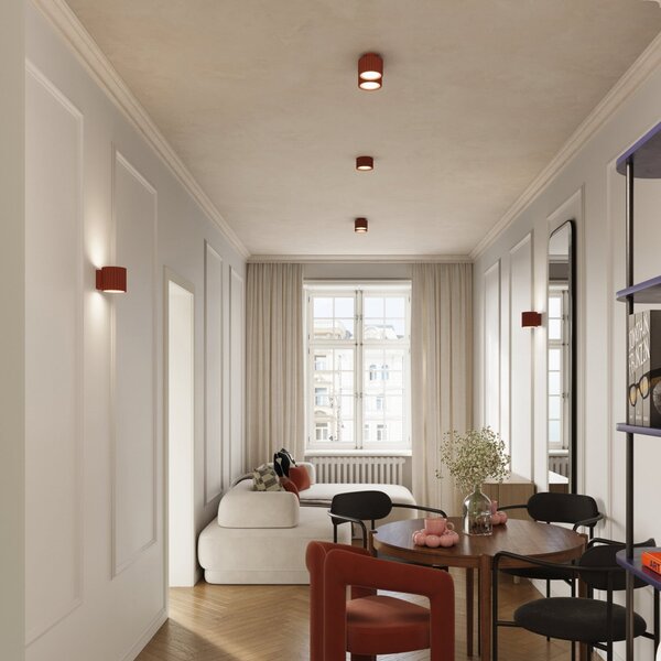 Stropní Lampa SOLLUX LIGHTING, RIBLA, stmívatelné, Hnědá / Rezavá, Obývací pokoj, Hliník