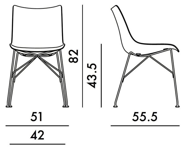 Kartell designové jídelní židle P/Wood