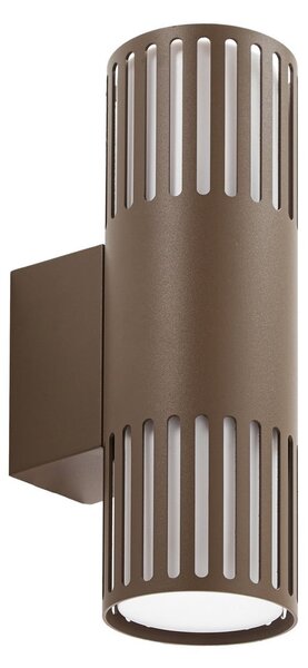 Lurinda venkovní nástěnné svítidlo, hnědé, dvouramenné, IP44, Ø 10 cm, E27 - Lindby, Lurinda, stmívatelné, Hnědá / Rezavá, Balkon, Kov, Moderní