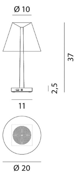 Stolní lampa Rotaliana, Dina+, stmívatelné, Béžová, Obývací pokoj, Kov, Design
