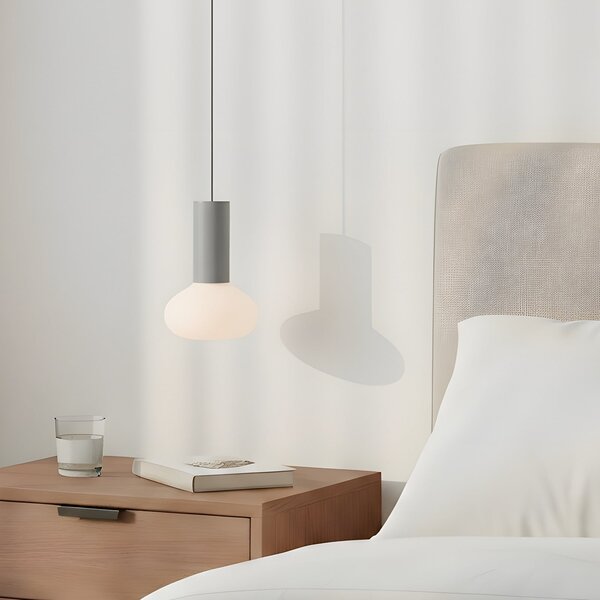 Závěsná svítidlo ALDEX, Flo, stmívatelné, Šedá, Obývací pokoj, Kov, Design