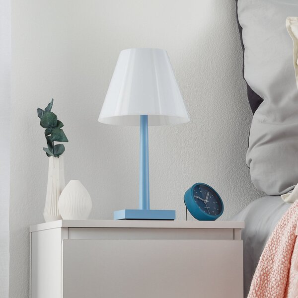 Stolní lampa Rotaliana, Dina+, stmívatelné, Modrá, Obývací pokoj, Kov, Design
