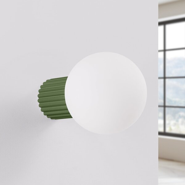 Nástěnná Svítidla SOLLUX LIGHTING, ORBI, stmívatelné, Zelená, Koupelna, Hliník