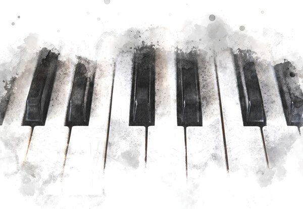 Fototapeta - Piano, kresba (245x170 cm)