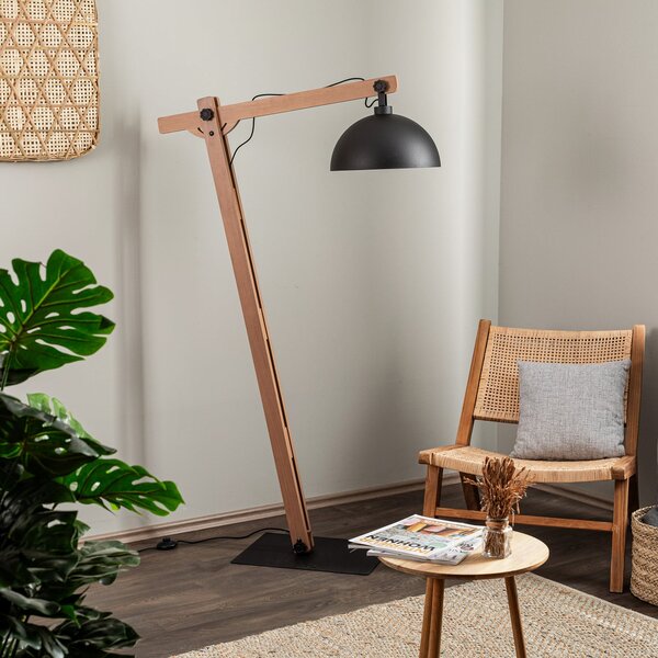 Stojací Lampa Envostar, Stort, Černá, Obývací pokoj, Kov, Venkovský / rustikální