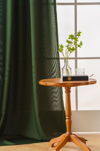 Závěs OXFORD LIGHT 140x250 cm, tmavě zelený Zavěšení: Řasící páska