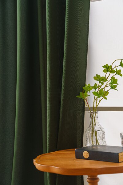 Závěs OXFORD LIGHT 140x250 cm, tmavě zelený Zavěšení: Řasící páska