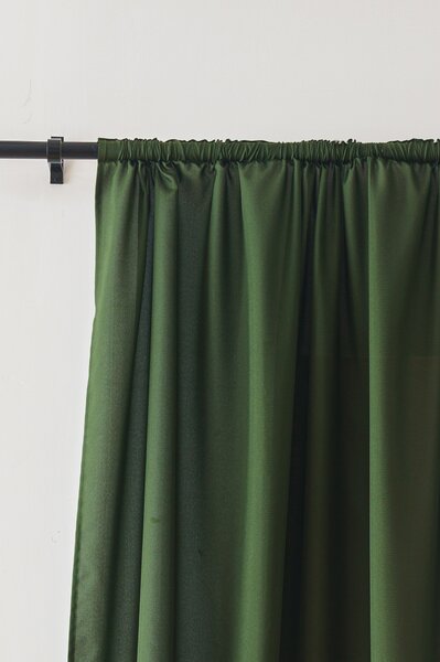 Závěs OXFORD LIGHT 140x250 cm, tmavě zelený Zavěšení: Řasící páska