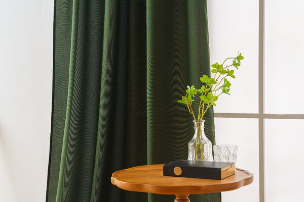 Závěs OXFORD LIGHT 140x250 cm, tmavě zelený Zavěšení: Řasící páska